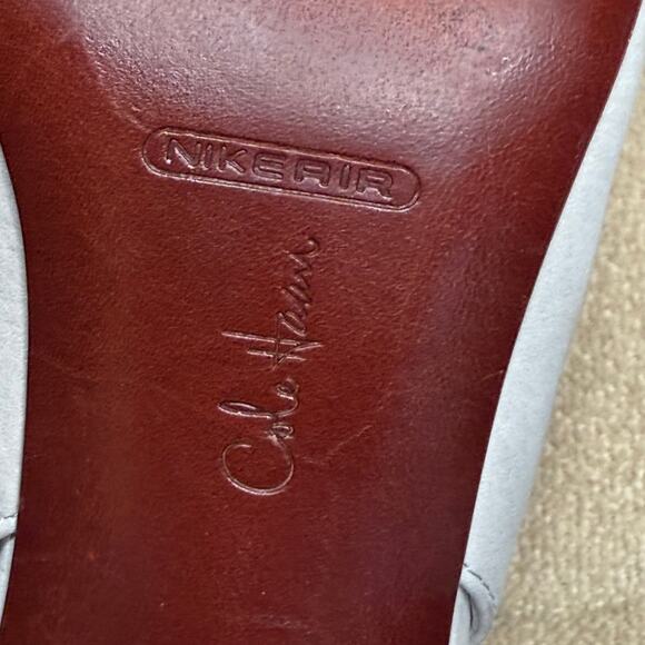 Cole Haan Elegant Pale Grey Suede Slingback Heels Shoes Size 9.5B NWOB - Picture 7 of 10